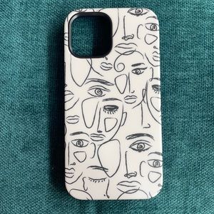 iPhone 12 Minimal Face Art Phone Case